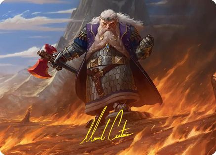 Dain of the Ancient Halls Art Card (Gold-Stamped Signature) (ASHOB-048) - [Art Series: The Hobbit]