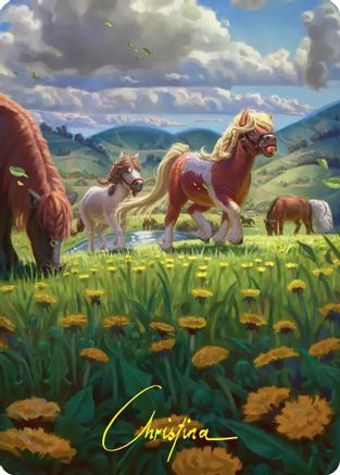 Troop of Ponies Art Card (Gold-Stamped Signature) (ASHOB-001) - [Art Series: The Hobbit]