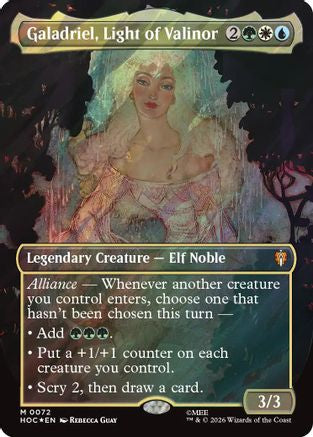 Galadriel, Light of Valinor (Borderless) (Surge Foil) (HOC-072) - [The Hobbit: Eternal-Legal] Foil
