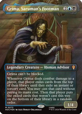 Grima, Saruman's Footman (Borderless) (Surge Foil) (HOC-073) - [The Hobbit: Eternal-Legal] Foil