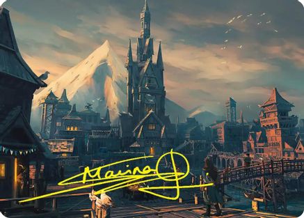 Lake-town Art Card (Gold-Stamped Signature) (ASHOB-024) - [Art Series: The Hobbit]