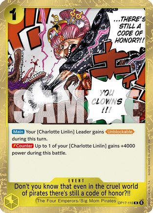 Don't you know that even in the cruel world of pirates there's still a code of honor?!! (OP17-115) - The World's Strongest Warriors
