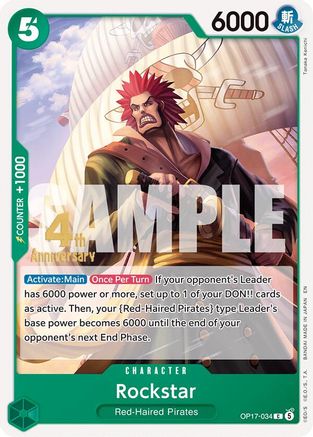 Rockstar (OP17-034) - The World's Strongest Warriors Release Event Cards