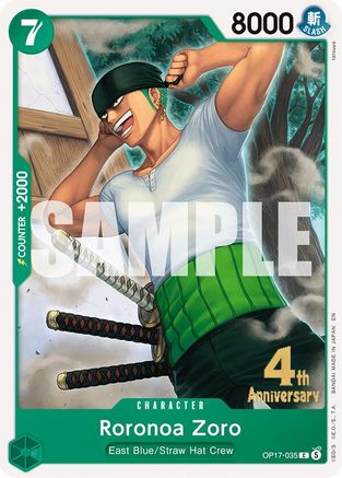 Roronoa Zoro (035) (OP17-035) - The World's Strongest Warriors Release Event Cards