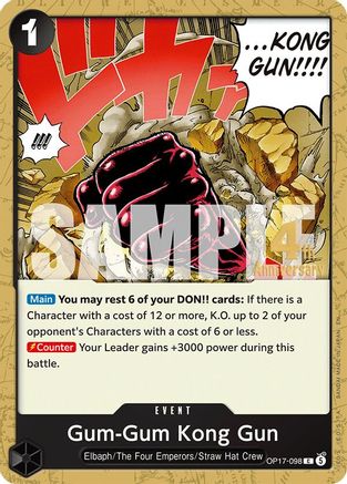 Gum-Gum Kong Gun (OP17-098) - The World's Strongest Warriors Release Event Cards