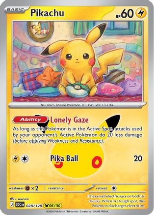 Pikachu (28/128) [ME 30th Celebration] Holofoil