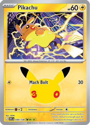 Pikachu (30/128) [ME 30th Celebration] Holofoil