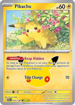 Pikachu (33/128) [ME 30th Celebration] Holofoil