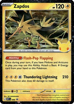 Zapdos - 098 (30th Celebration) (98) [ME Mega Evolution Promo] Holofoil