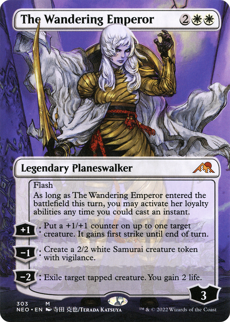 The Wandering Emperor (NEO-303) - [Kamigawa: Neon Dynasty] (Borderless) Foil