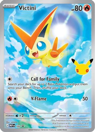 Victini (30th Celebration) (102) [ME Mega Evolution Promo] Holofoil
