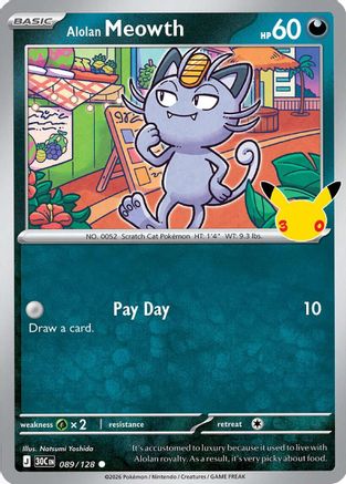 Alolan Meowth (89/128) [ME 30th Celebration] Holofoil