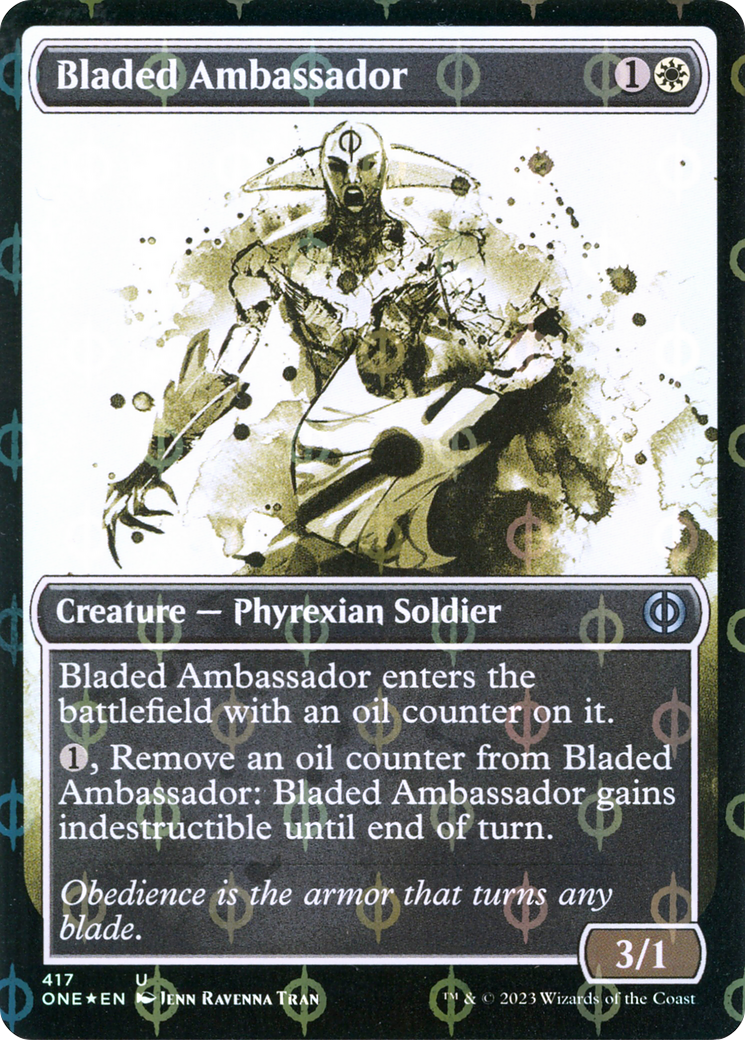 Bladed Ambassador (ONE-417) - [Phyrexia: All Will Be One]: (Showcase) Foil