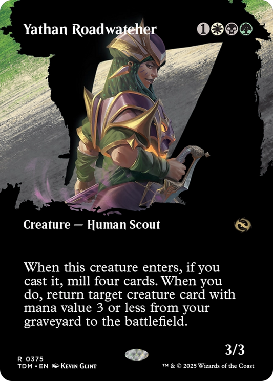 Yathan Roadwatcher (Borderless) (TDM-375) - [Tarkir: Dragonstorm]: (Showcase) (Borderless)