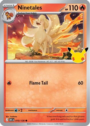 Ninetales (10/128) [ME 30th Celebration] Holofoil