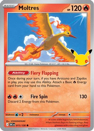 Moltres (11/128) [ME 30th Celebration] Holofoil