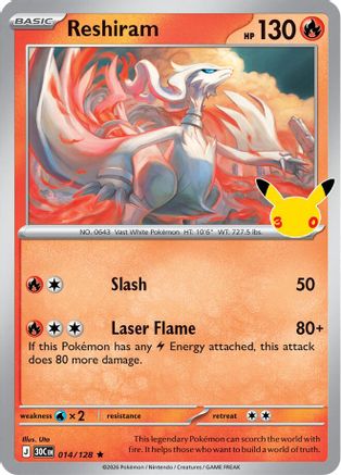 Reshiram (14/128) [ME 30th Celebration] Holofoil