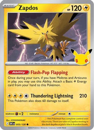 Zapdos (55/128) [ME 30th Celebration] Holofoil