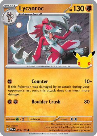 Lycanroc (85/128) [ME 30th Celebration] Holofoil