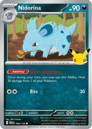 Nidorina (88/128) [ME 30th Celebration] Holofoil