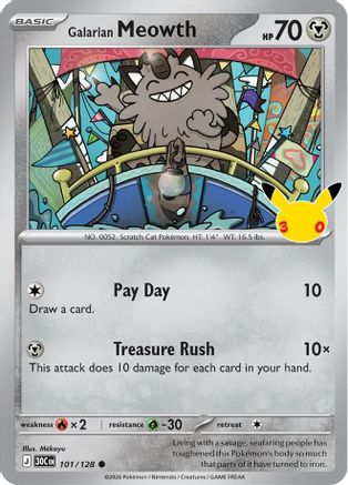 Galarian Meowth (101/128) [ME 30th Celebration] Holofoil