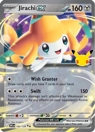 Jirachi ex (102/128) [ME 30th Celebration] Holofoil