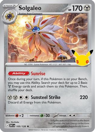 Solgaleo (105/128) [ME 30th Celebration] Holofoil