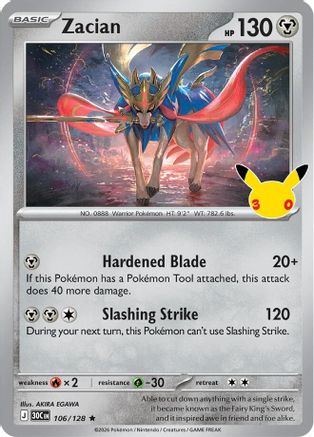 Zacian (106/128) [ME 30th Celebration] Holofoil