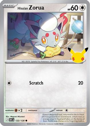 Hisuian Zorua (122/128) [ME 30th Celebration] Holofoil