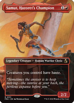 Samut, Hazoret's Champion (Borderless) (FRA-311) - [Reality Fracture] Foil