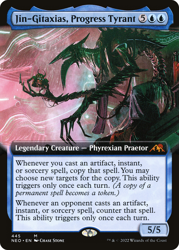 Jin-Gitaxias, Progress Tyrant (NEO-445) - [Kamigawa: Neon Dynasty]: (Extended Art) Foil