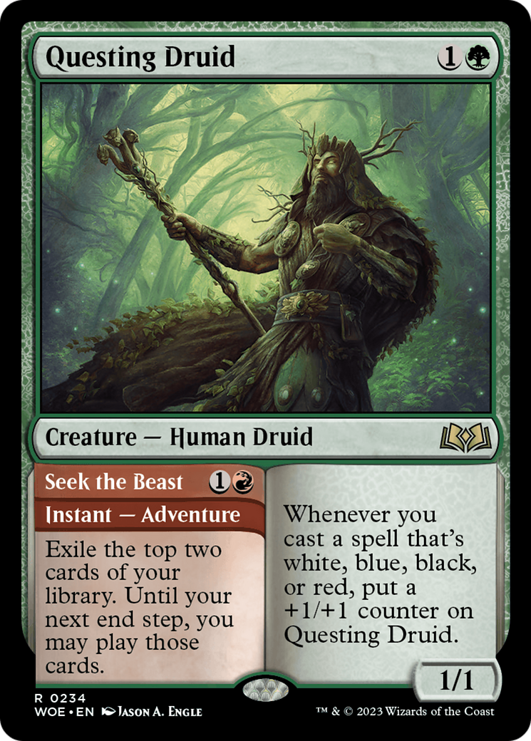 Questing Druid // Seek the Beast (WOE-234) - [Wilds of Eldraine] Foil