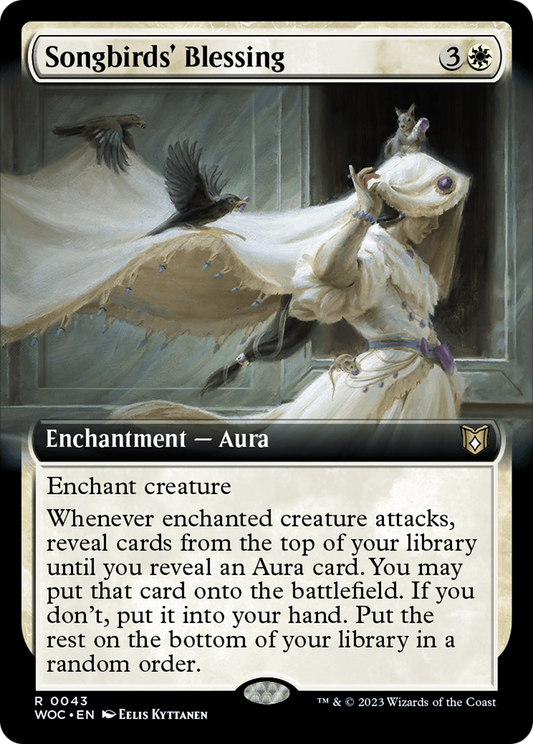 Songbirds' Blessing (WOC-043) - [Wilds of Eldraine Commander]: (Extended Art)