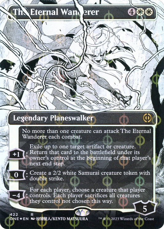 The Eternal Wanderer (ONE-422) - [Phyrexia: All Will Be One]: (Showcase) (Borderless) Foil