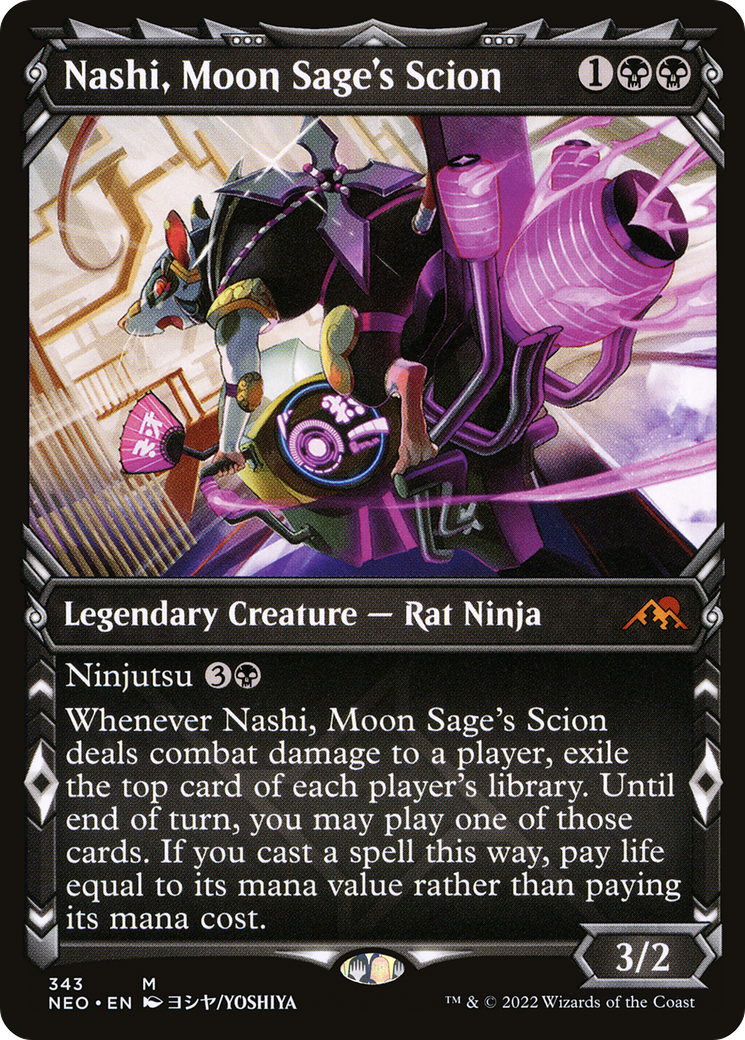 Nashi, Moon Sage's Scion (NEO-343) - [Kamigawa: Neon Dynasty]: (Showcase)