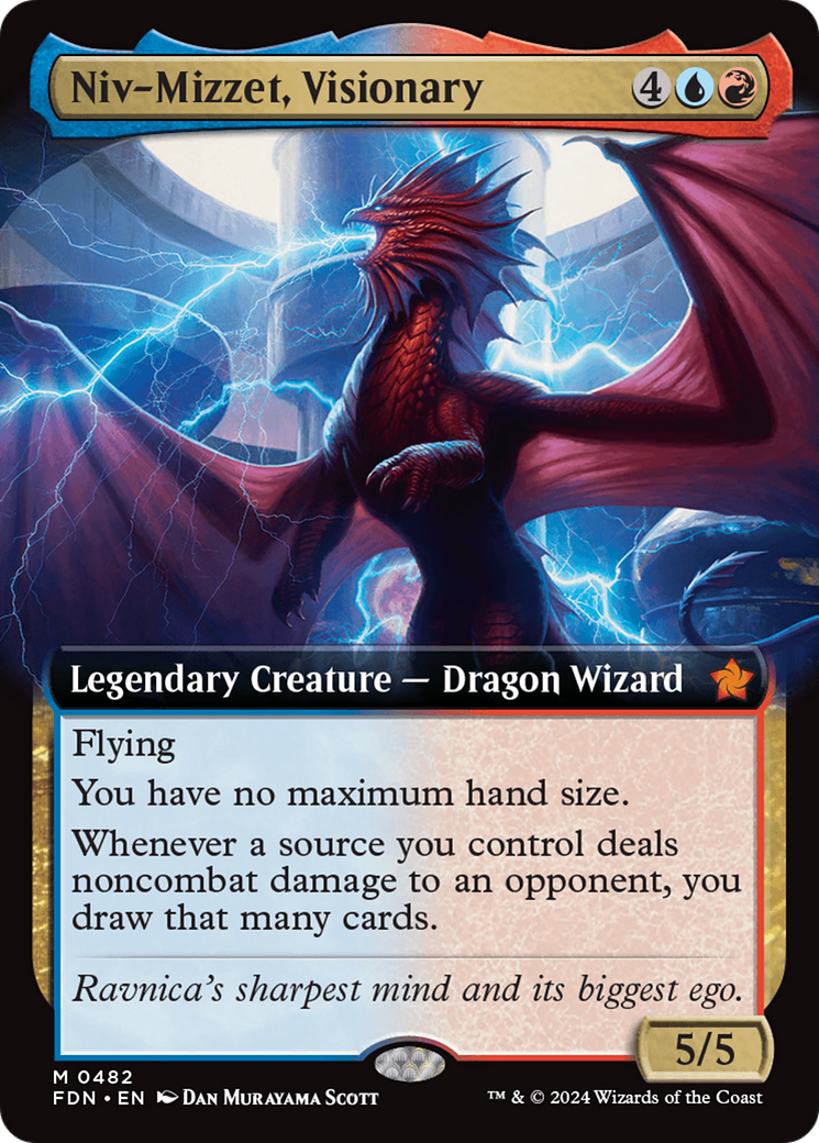 Niv-Mizzet, Visionary (FDN-482) - [Foundations]: (Extended Art) Foil