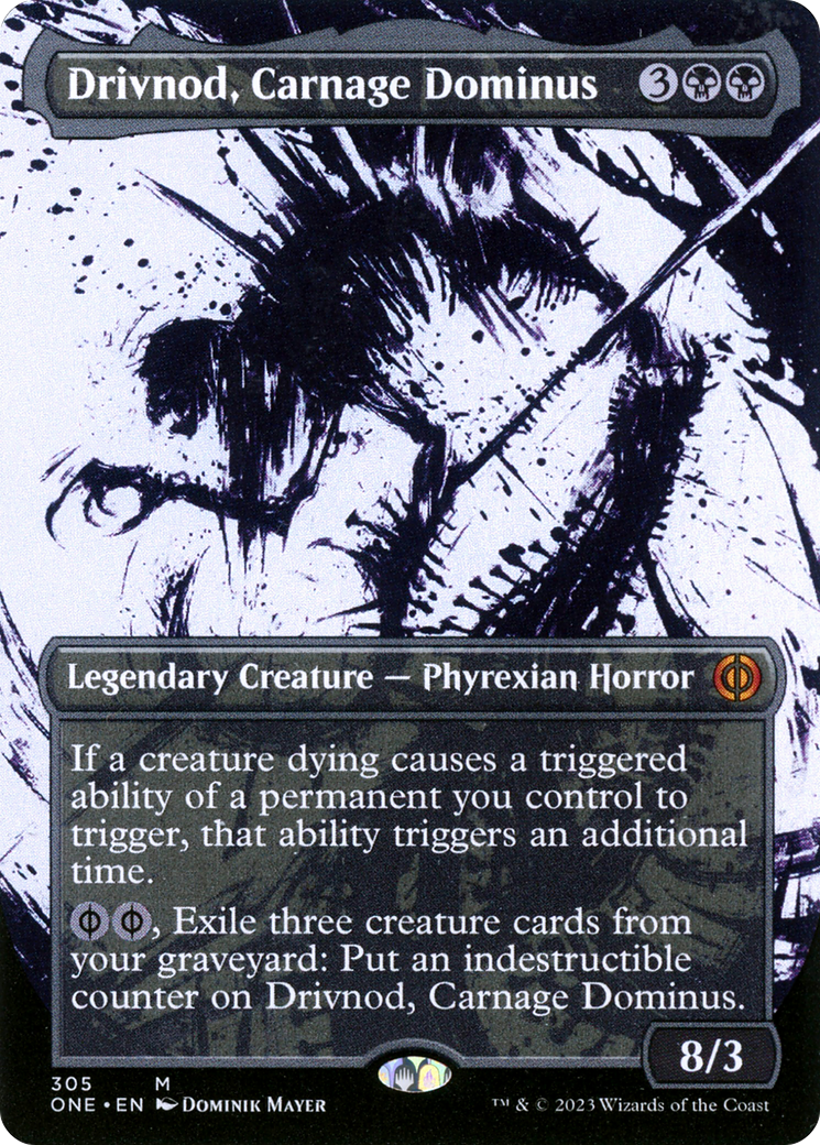 Drivnod, Carnage Dominus (ONE-305) - [Phyrexia: All Will Be One]: (Showcase) (Borderless)
