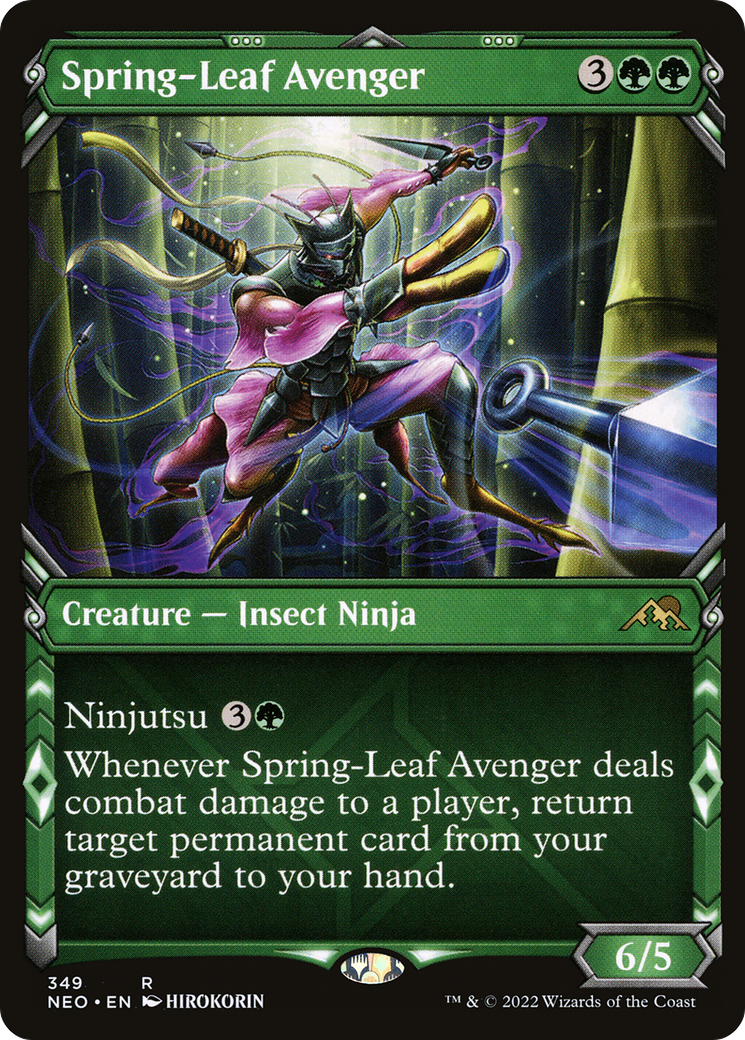 Spring-Leaf Avenger (NEO-349) - [Kamigawa: Neon Dynasty]: (Showcase)
