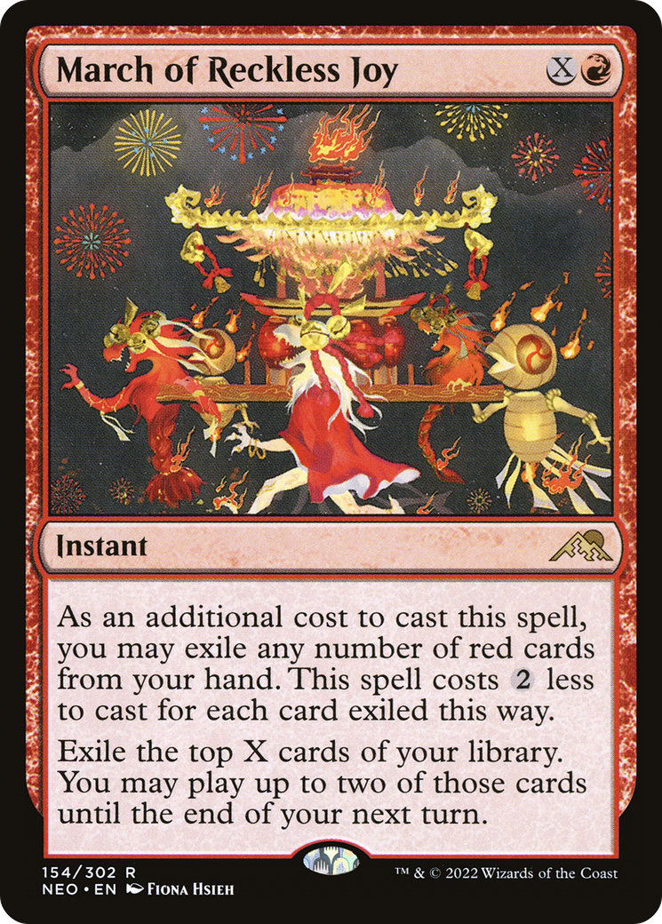 March of Reckless Joy (NEO-154) - [Kamigawa: Neon Dynasty] Foil