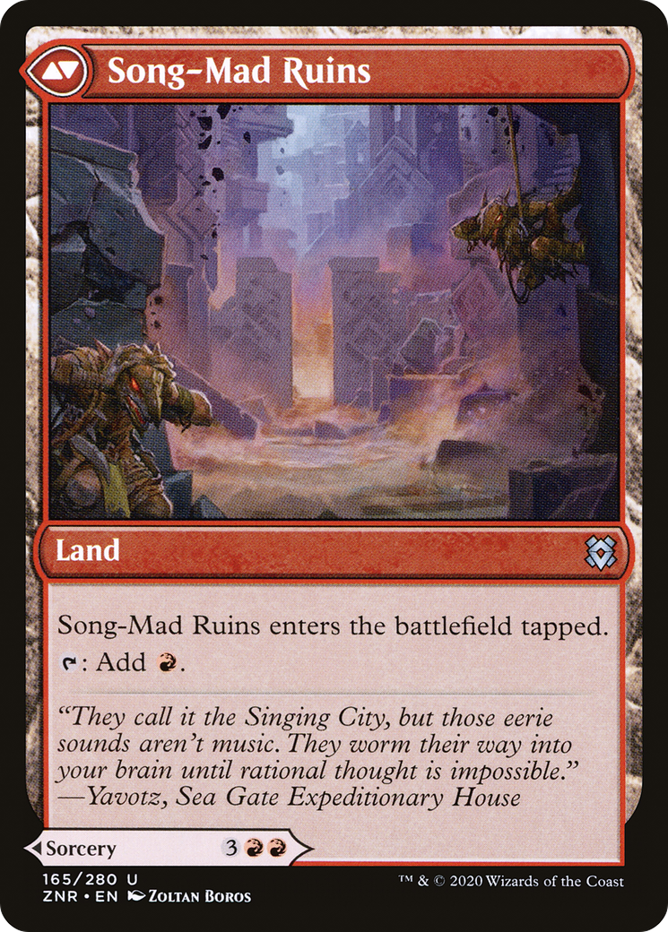 Song-Mad Treachery // Song-Mad Ruins (ZNR-165) - [Zendikar Rising] Foil