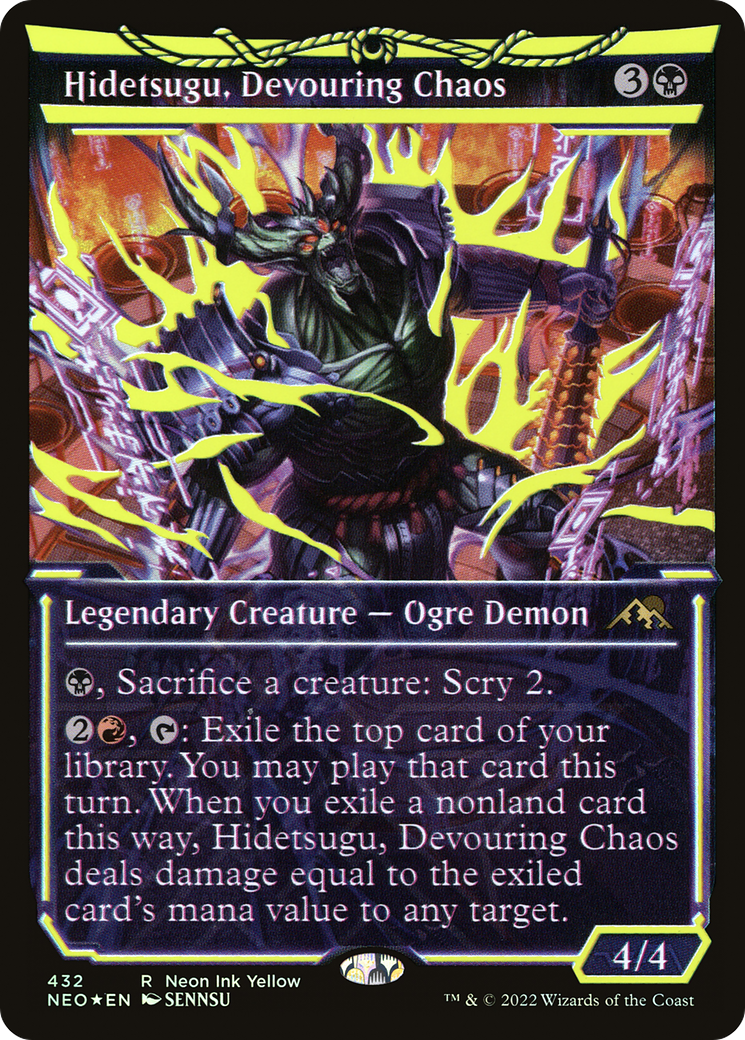 Hidetsugu, Devouring Chaos (NEO-432) - [Kamigawa: Neon Dynasty]: (Showcase) Foil