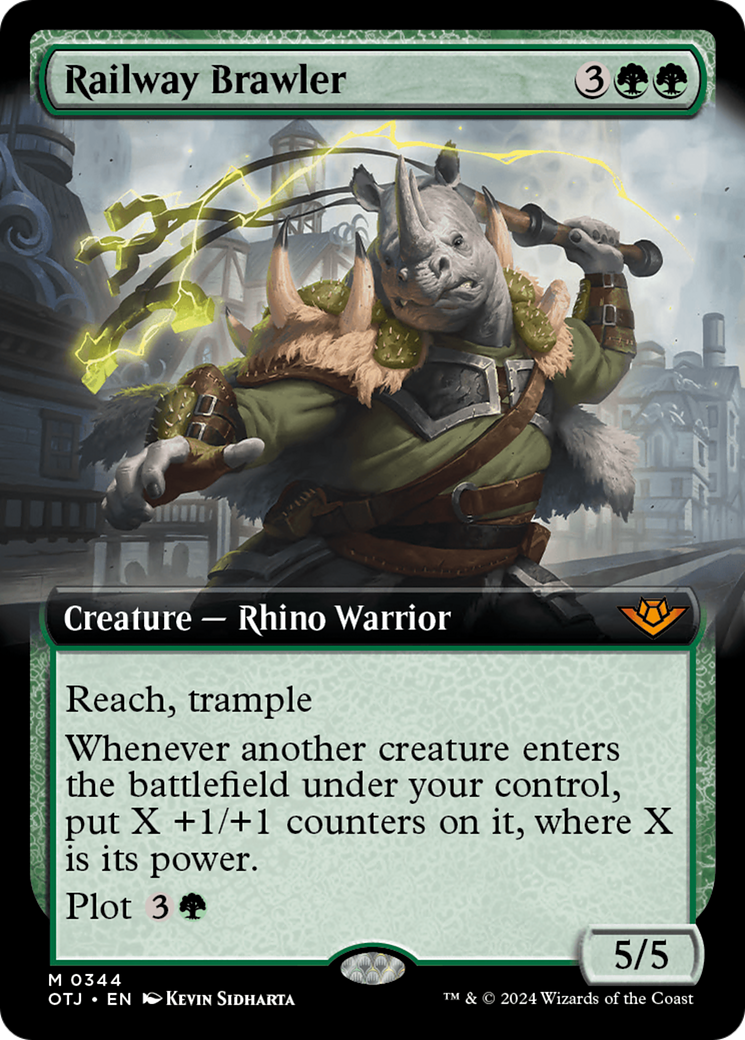 Railway Brawler (OTJ-344) - [Hors-la-loi de Thunder Junction] : (Extended Art) Foil 