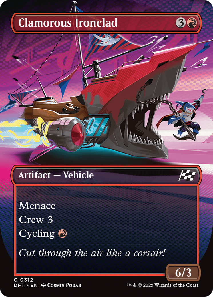 Clamorous Ironclad (DFT-312) - [Aetherdrift] (Borderless) Foil