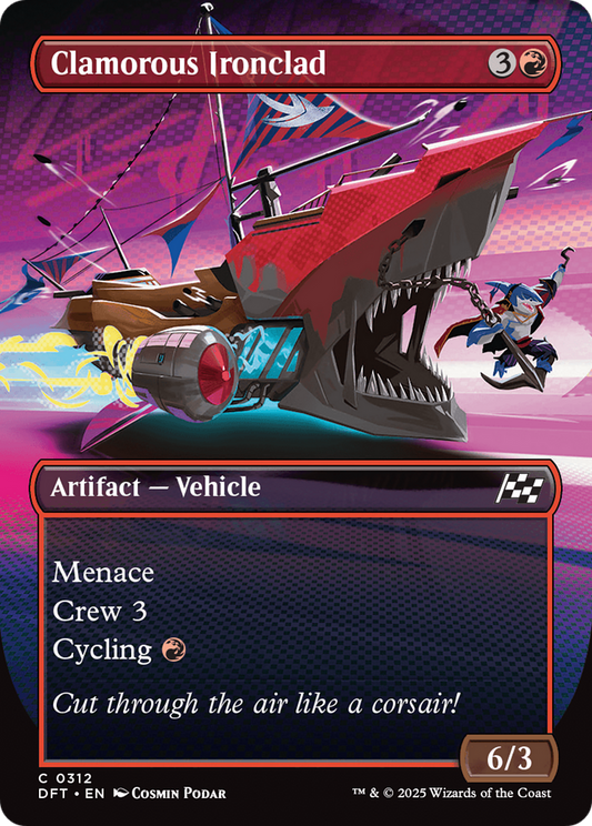 Clamorous Ironclad (DFT-312) - [Aetherdrift] (Borderless) Foil
