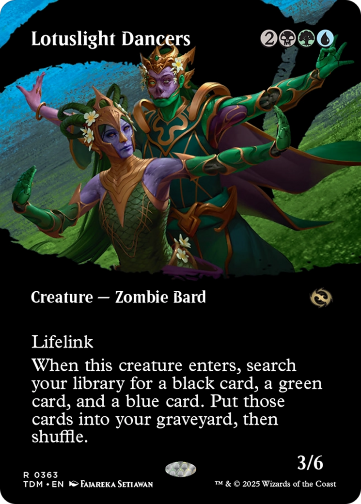 Lotuslight Dancers (Borderless) (TDM-363) - [Tarkir: Dragonstorm]: (Showcase) (Borderless) Foil