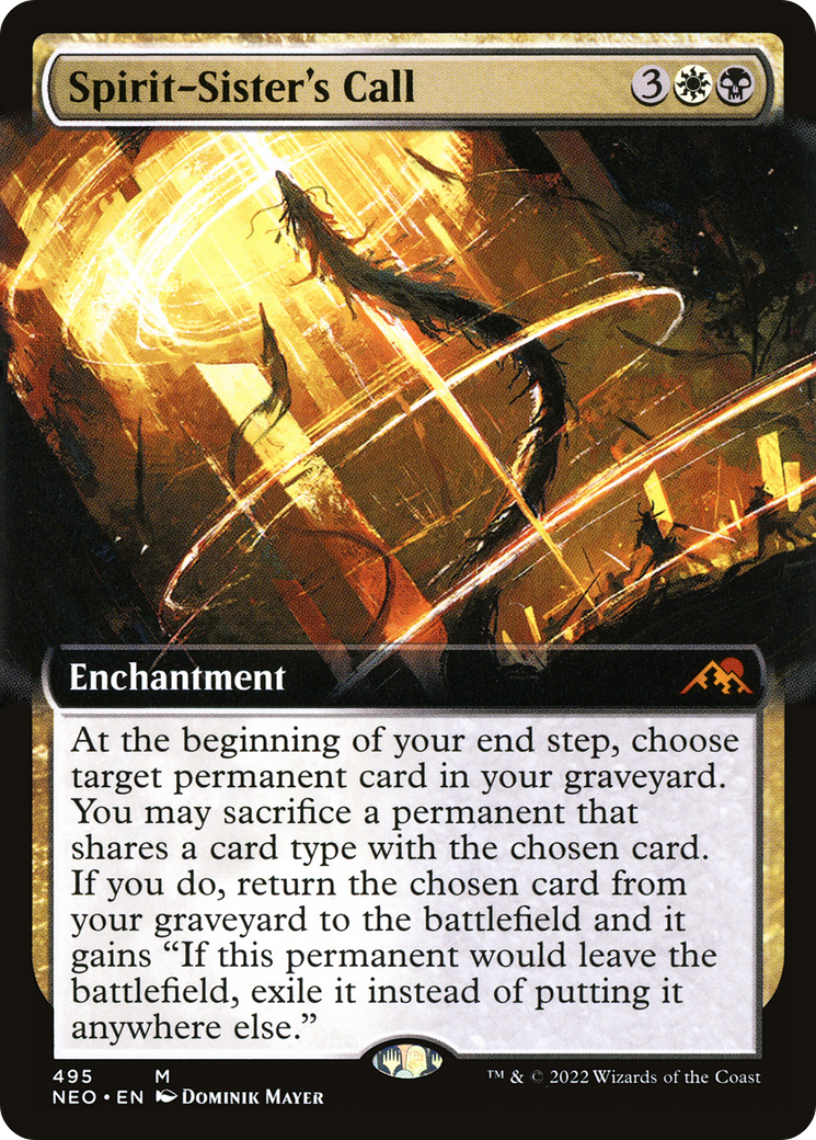 Spirit-Sister's Call (NEO-495) - [Kamigawa: Neon Dynasty]: (Extended Art)