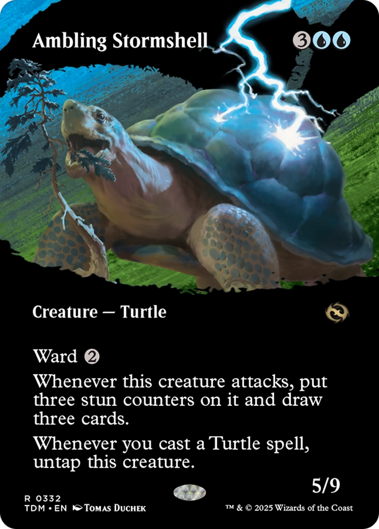 Ambling Stormshell (Borderless) (TDM-332) - [Tarkir: Dragonstorm]: (Showcase) (Borderless) Foil