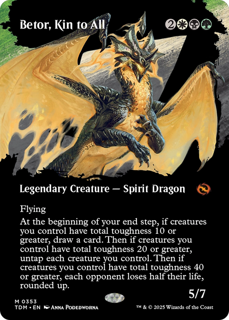 Betor, Kin to All (Borderless) (TDM-353) - [Tarkir: Dragonstorm]: (Showcase) (Borderless)