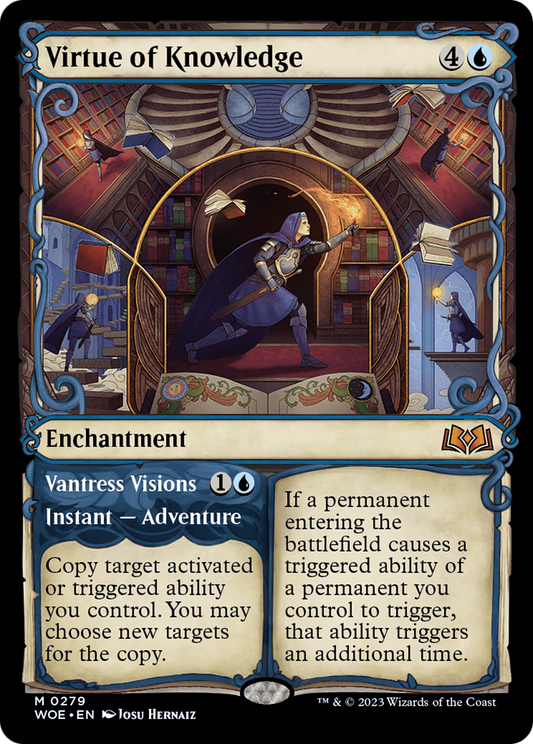 Virtue of Knowledge (Showcase) (WOE-279) - [Wilds of Eldraine]: (Showcase)