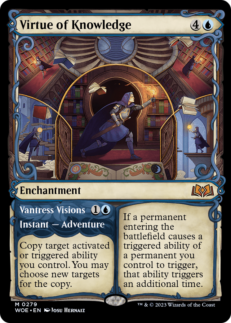 Virtue of Knowledge (Showcase) (WOE-279) - [Wilds of Eldraine]: (Showcase) Foil
